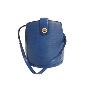 LOUIS VUITTON Cluny Shoulder Bag Epi Leather Blue